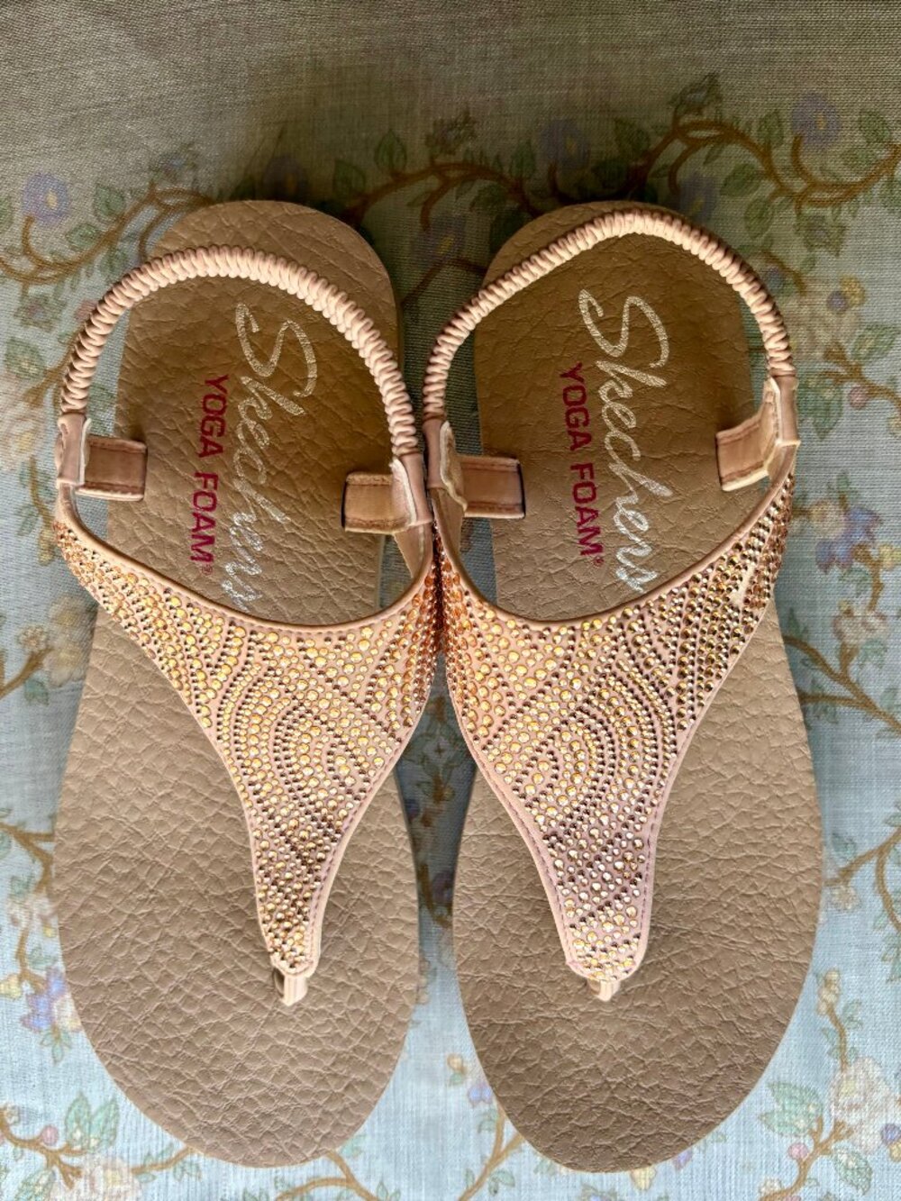 Women's Skechers Rhinestone thong sandals